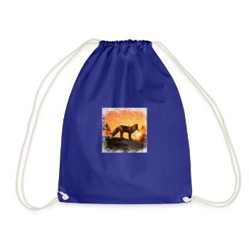 Un renard dans le coucher de soleil pittoresque - Sac de sport léger - bleu roi - Devant
