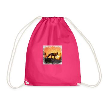 A fox in the picturesque sunset - Drawstring Bag - fuchsia - Front