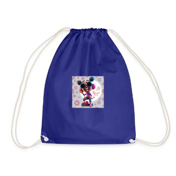 FUNNY MUSIC ILLUSTRATION GIRL 12 - Drawstring Bag - royal blue - Front