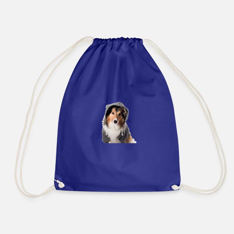 Shetland Sheepdog 2 - Drawstring Bag - royal blue