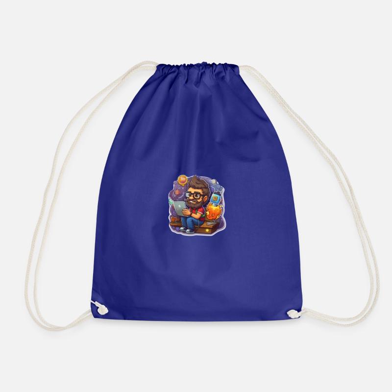Crazy Software Developer / Nerd - Drawstring Bag - royal blue