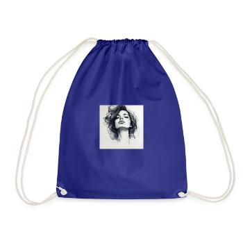One Line Woman - Drawstring Bag - royal blue - Front