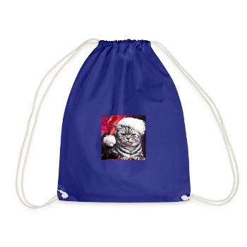 Chat de Noël - Sac de sport léger - bleu roi - Devant