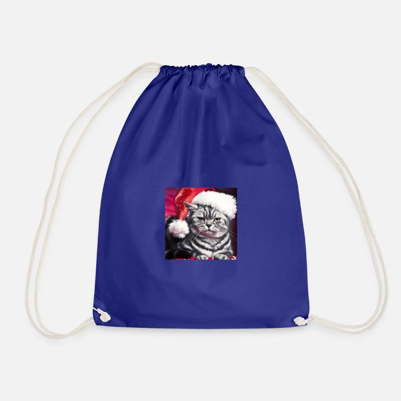 Chat de Noël - Sac de sport léger - bleu roi