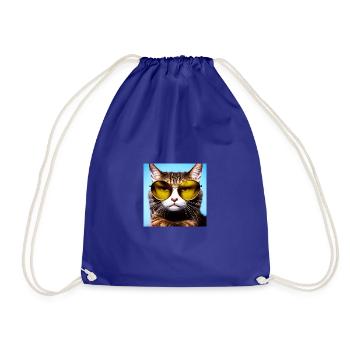 cat sunglasses - Turnbeutel - Königsblau - Vorne