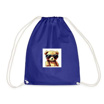 Pixelteddy-Potrait - Turnbeutel - Königsblau - Vorne
