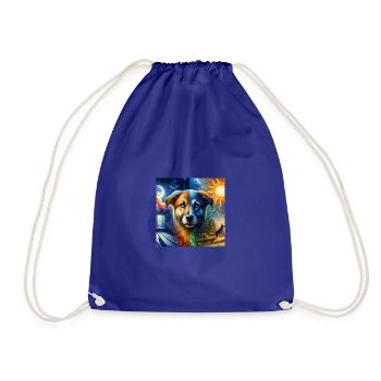 Réflexion du chien entre le jour et la nuit - Sac de sport léger - bleu roi - Devant