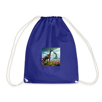 Dragon coloré, paysage, prairie fleurie, fantaisie - Sac de sport léger - bleu roi - Devant