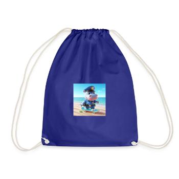 Officer Nili on the beach - Drawstring Bag - royal blue - Front