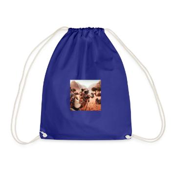 true camel in a desert A5 - Drawstring Bag - royal blue - Front