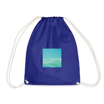 Silvery Aqua Waves. Eye-catching 60s graphic art. - Drawstring Bag - royal blue - Front