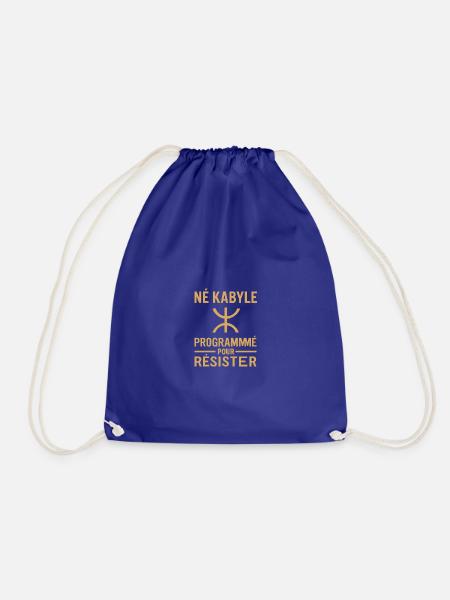T-shirt "Né Kabyle - Programmé pour résister" - Sac de sport léger - bleu roi