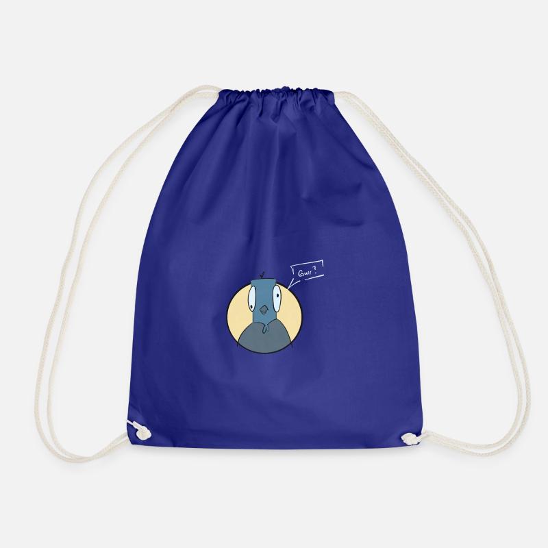 Gurr? Confused dove with white text - Drawstring Bag - royal blue