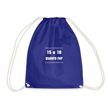 Fifteen and eighteen (15 and 18) - Drawstring Bag - royal blue - Front