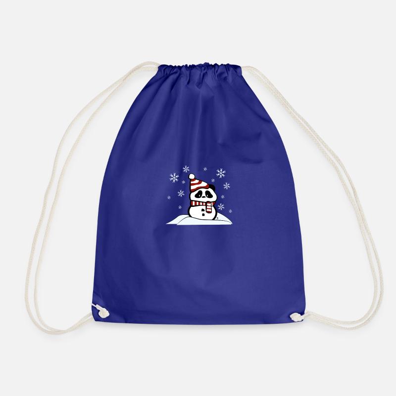 snow panda - Drawstring Bag - royal blue