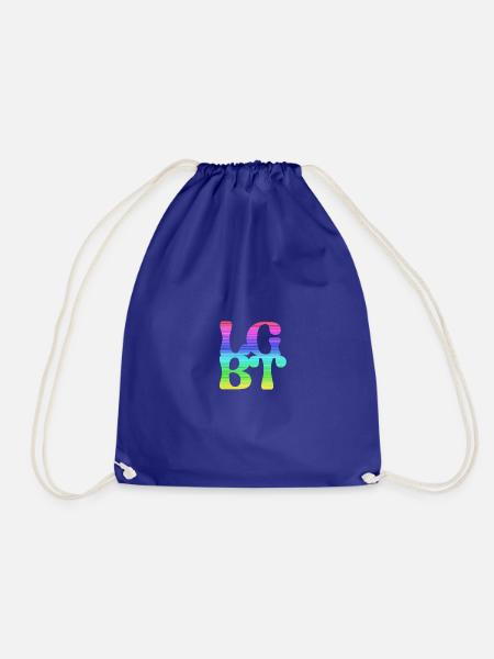 lgbt,typo,pride,regenbogen - Turnbeutel - Königsblau