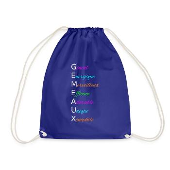 Gémeaux Génial Energique Merveilleux Efficace - Sac de sport léger - bleu roi - Devant