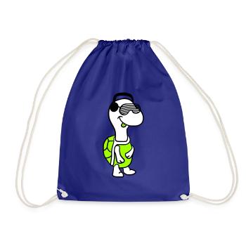 mignon cool DJ tortue fête club musique amusant - Sac de sport léger - bleu roi - Devant