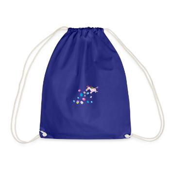 Puking Unicorn,Unicorn,Easter,Easter Eggs - Drawstring Bag - royal blue - Front