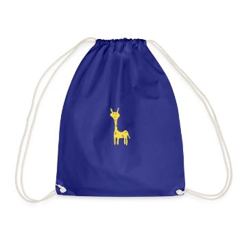 Children's Comic - Giraffe - Drawstring Bag - royal blue - Front