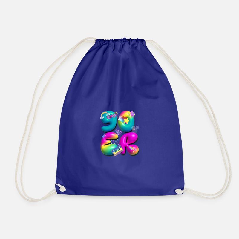 90er,retro,ballons,3d,90 er Jahre,bunt - Turnbeutel - Königsblau