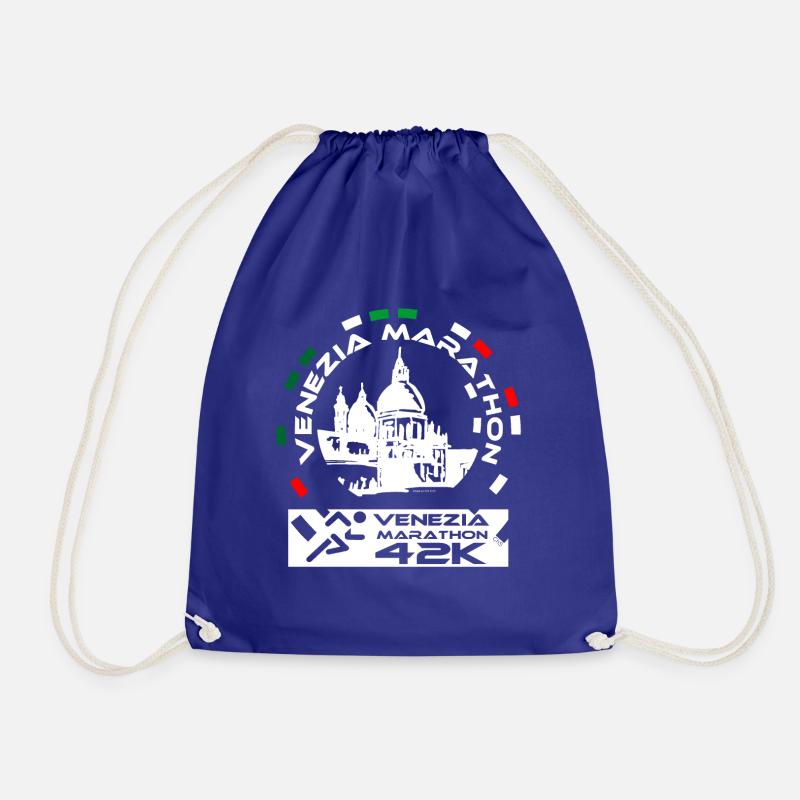 Venice Marathon 42K, Venezia marathon, white style - Drawstring Bag - royal blue