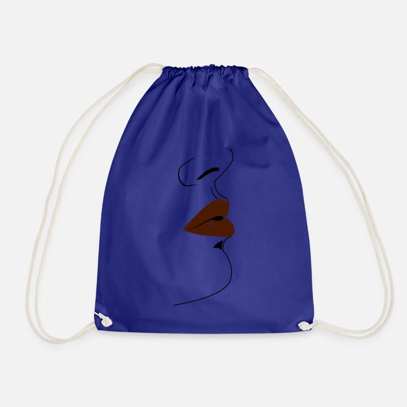 Lippen kein Hintergrund - Drawstring Bag - royal blue