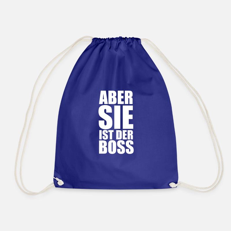But she is the boss - Drawstring Bag - royal blue