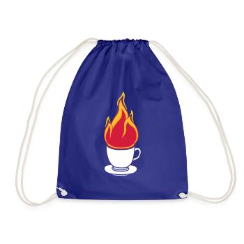 cup of tea coffee cake drink thirst cafe delicious - Drawstring Bag - royal blue - Front