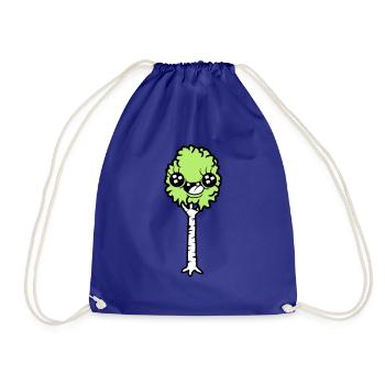 Laughing Cartoon Birch - Drawstring Bag - royal blue - Front