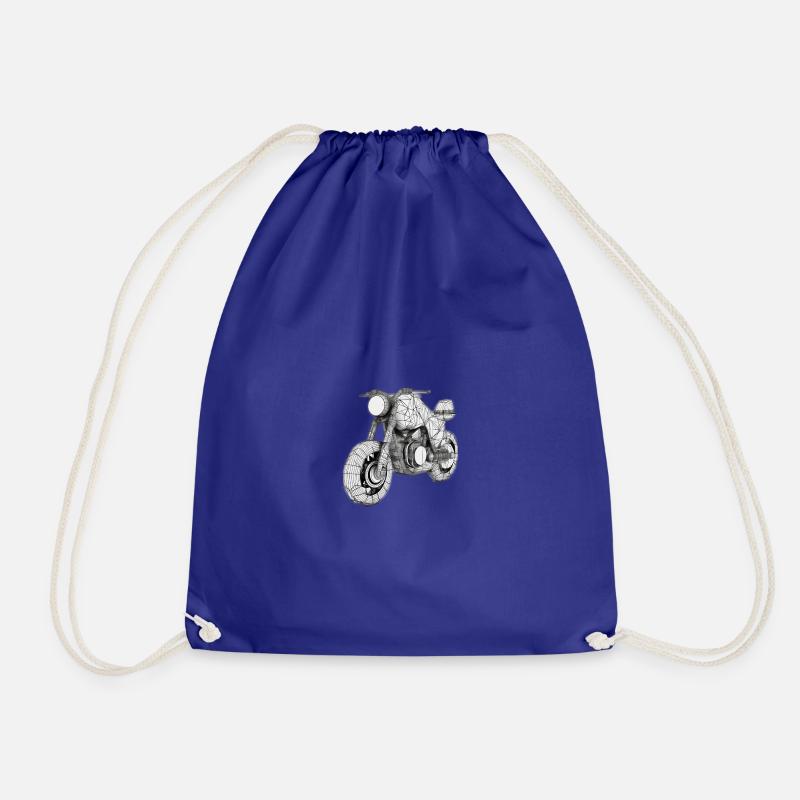 Modern Motorcycle - Drawstring Bag - royal blue