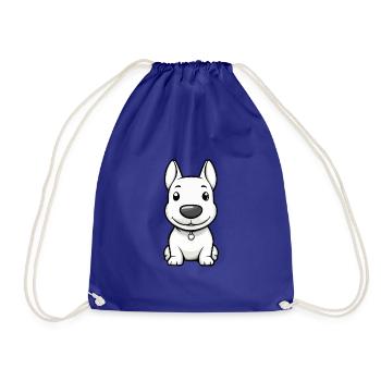 Bull Terrier Chien Bande Dessinée Mignon - Sac de sport léger - bleu roi - Devant