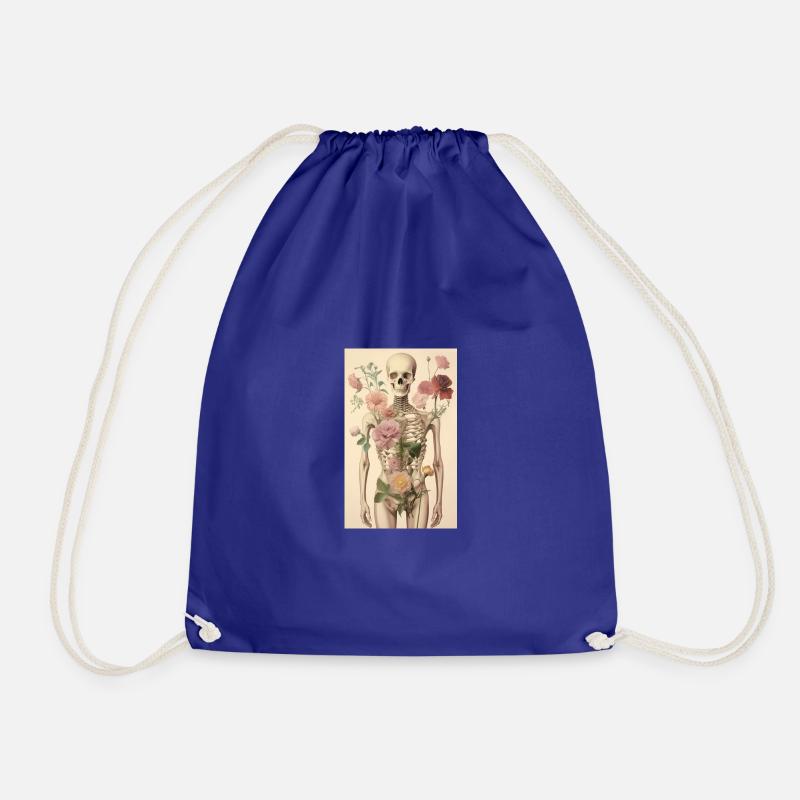 Lovely bones skeleton - Drawstring Bag - royal blue
