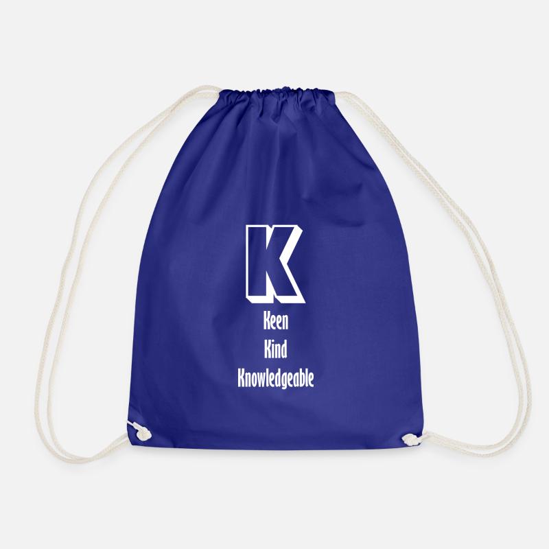 Letter & Characters (K) - Drawstring Bag - royal blue
