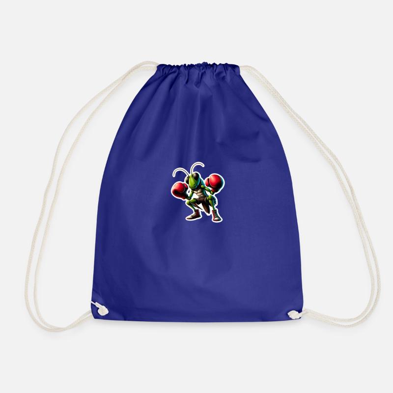 Grasshopper is looking for a boxing match - Drawstring Bag - royal blue