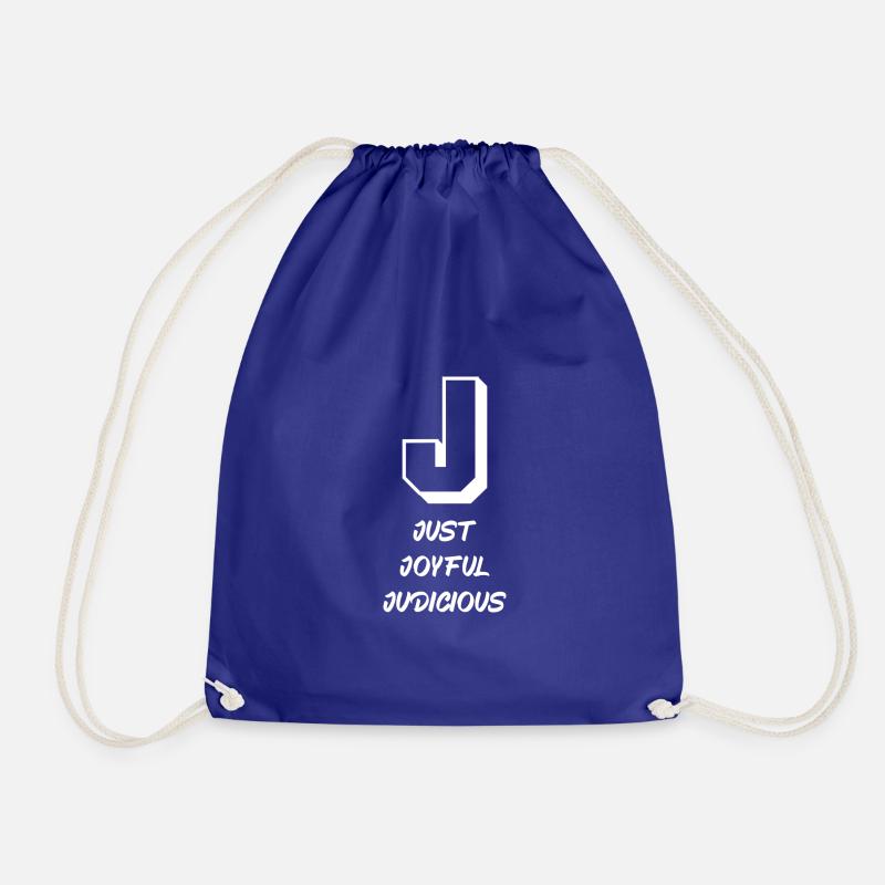 Letter & Characters (J) - Drawstring Bag - royal blue