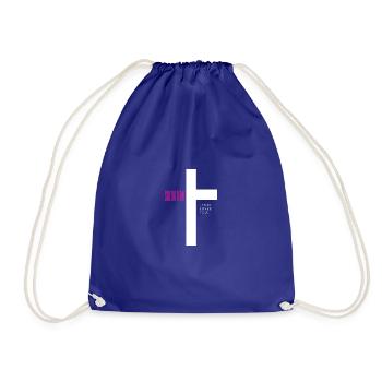 SALVATION – Kreuz-Design - Turnbeutel - Königsblau - Vorne
