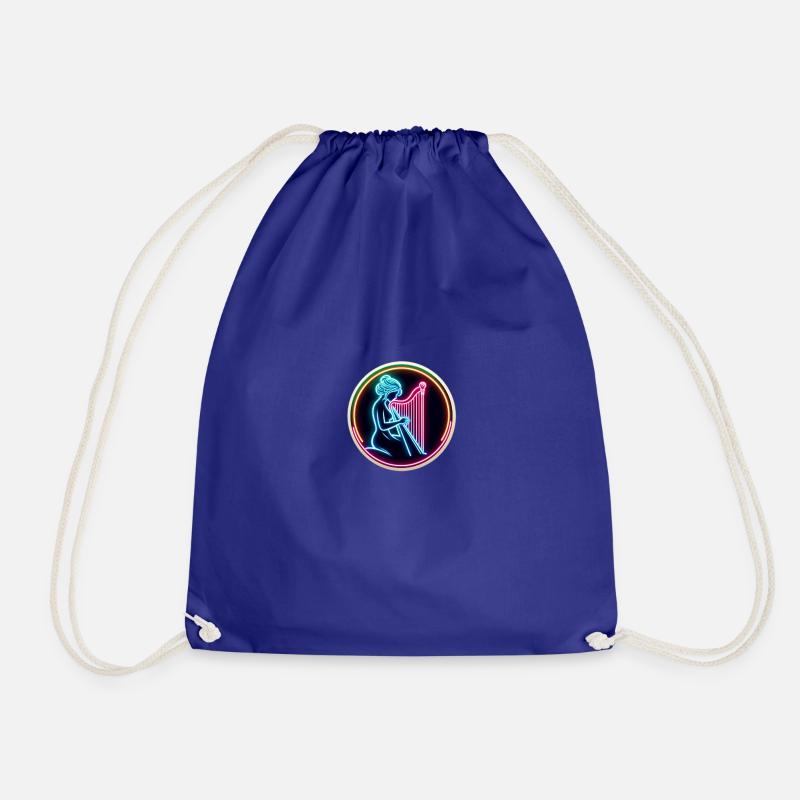 Neon Harp - Drawstring Bag - royal blue