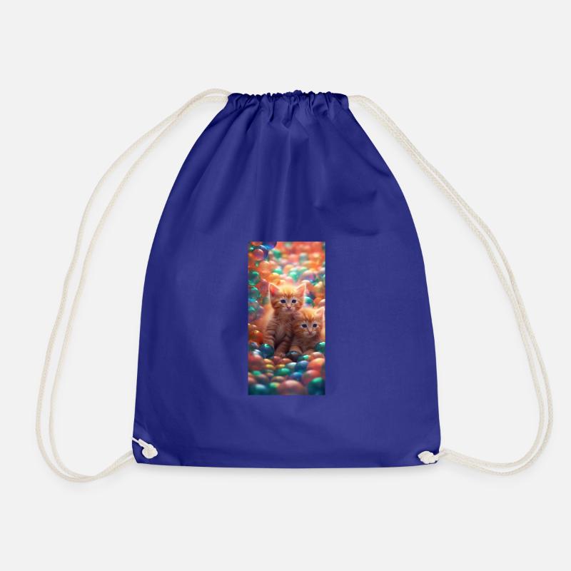 Cute kitties - Drawstring Bag - royal blue