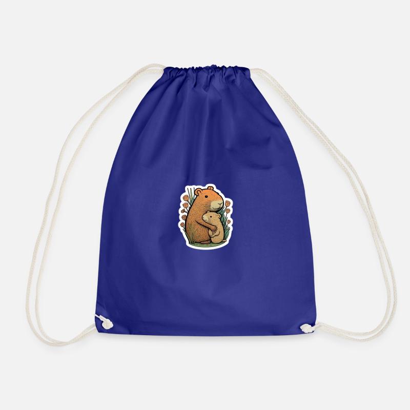 Capybara kuschelt - Turnbeutel - Königsblau