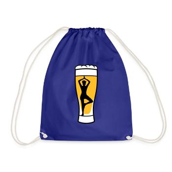 bier glas alkohol party saufen trinken durst feier - Turnbeutel - Königsblau - Vorne
