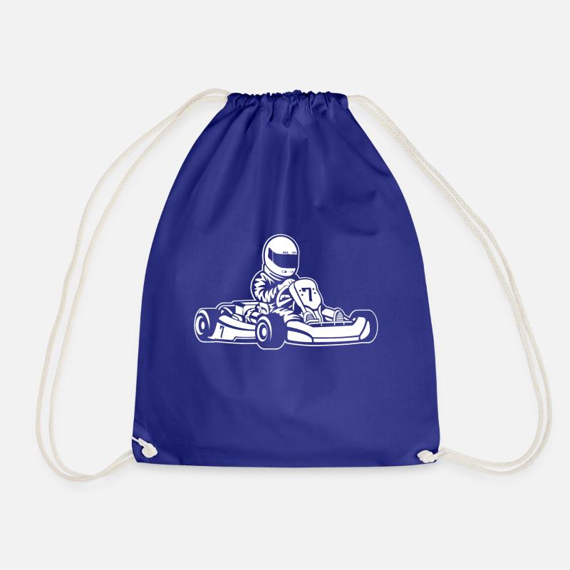 Go-Kart / Go-Cart 01_white - Drawstring Bag - royal blue