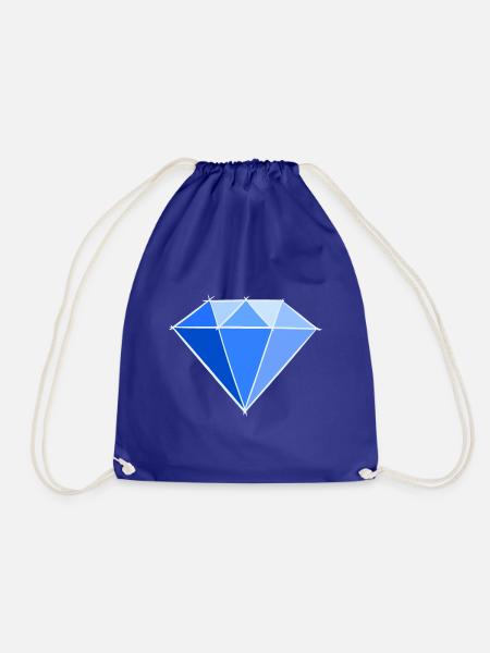 Edelsteine: Saphir Zeichnung / Symbol. Juwel. - Turnbeutel - Königsblau
