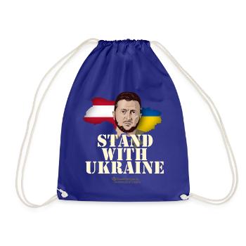Ukraine Austria Supporters T-Shirt Design - Drawstring Bag - royal blue - Front