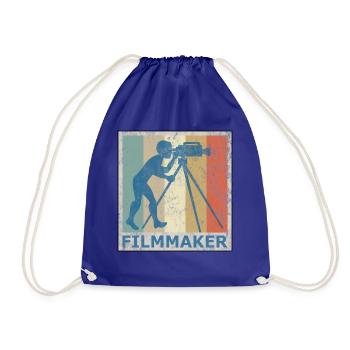 Rétro vintage style caméra caméra film - Sac de sport léger - bleu roi - Devant