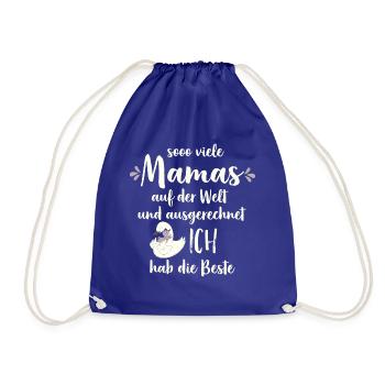 So viele Mamas auf der Welt Muttertag Geschenk - Turnbeutel - Königsblau - Vorne