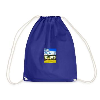 Jesus Is Lord - Christian Quote - Drawstring Bag - royal blue - Front