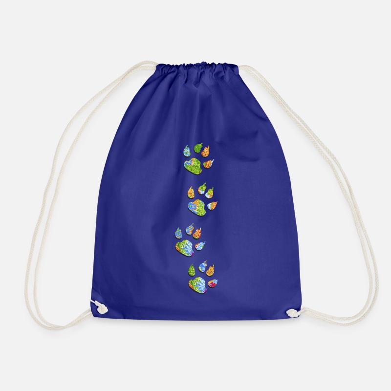 Flower paws - Drawstring Bag - royal blue