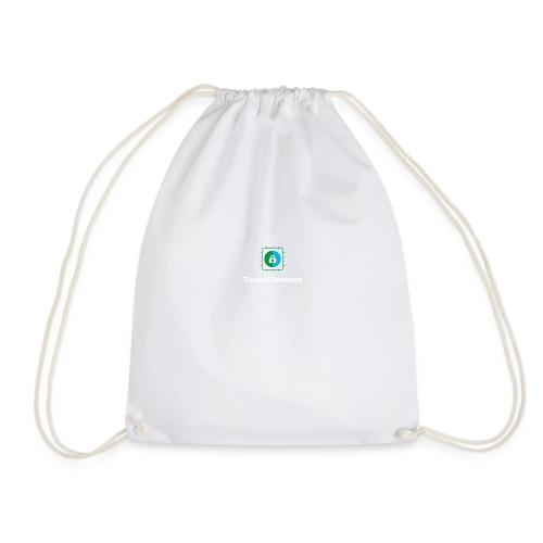 TrustedFirmware Logo vertical white - Drawstring Bag