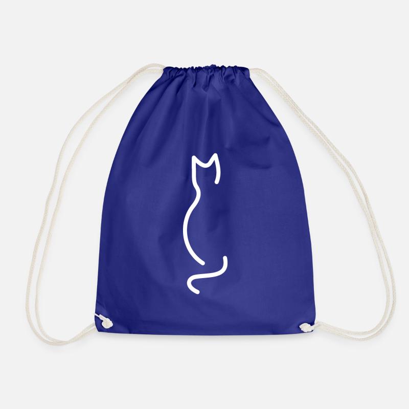Cat simple white - Turnbeutel - Königsblau